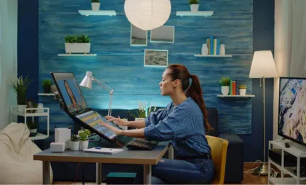 Professional image retouching and editing workspace