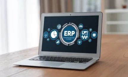 Modern ERP software dashboard for business management