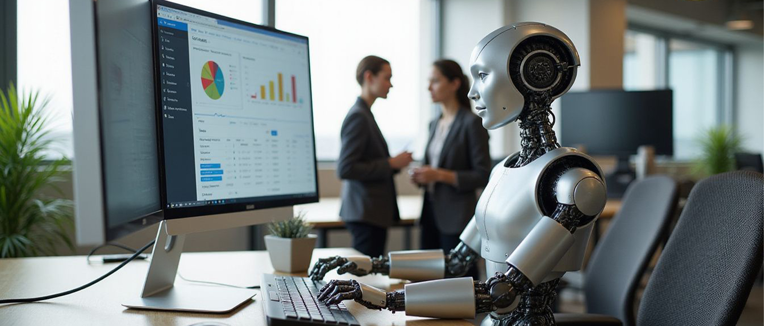 AI powered business automation and digital transformation concept