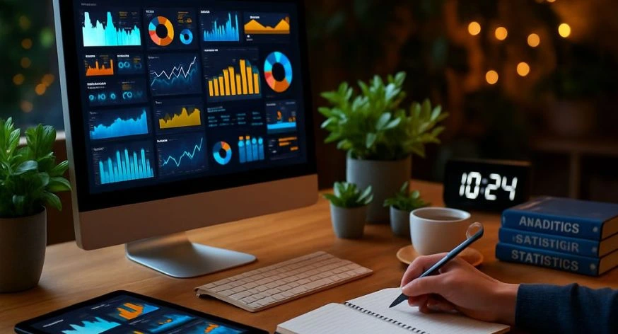 Digital marketing team analyzing campaign performance and conversions