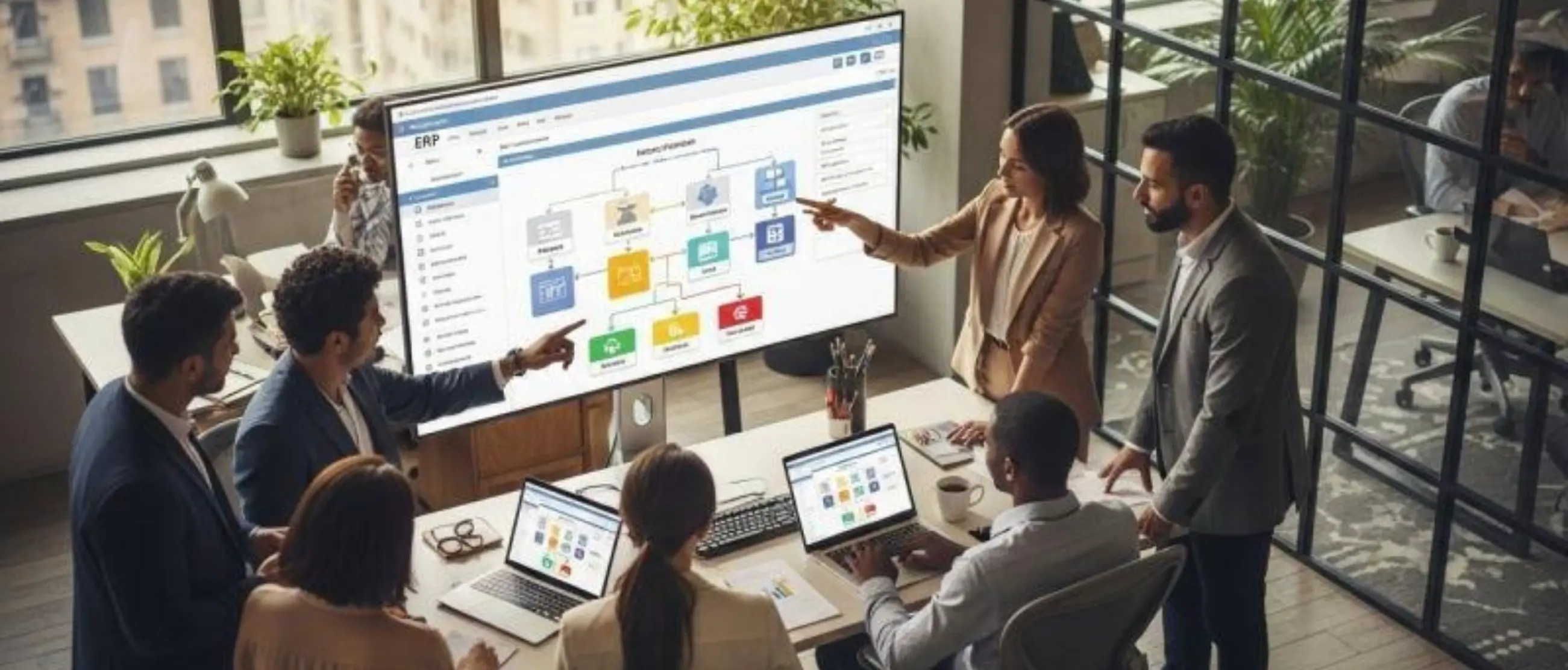 ERP software dashboard for business management