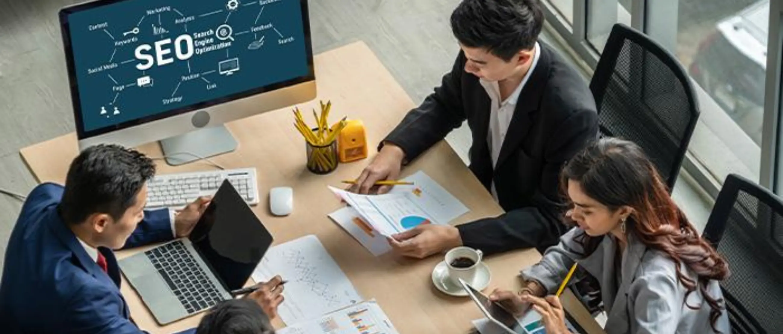 SEO team developing a business growth strategy