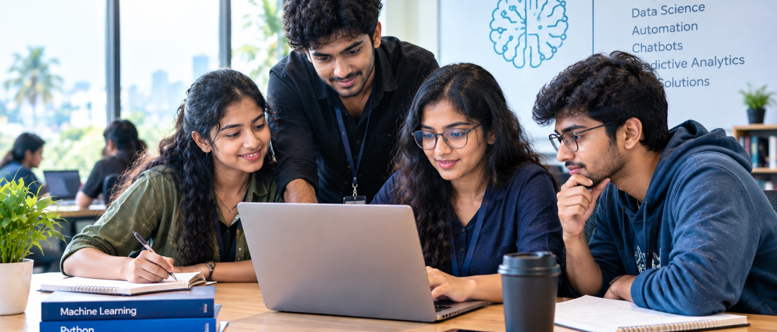 AI internship in Kerala with students working on artificial intelligence projects