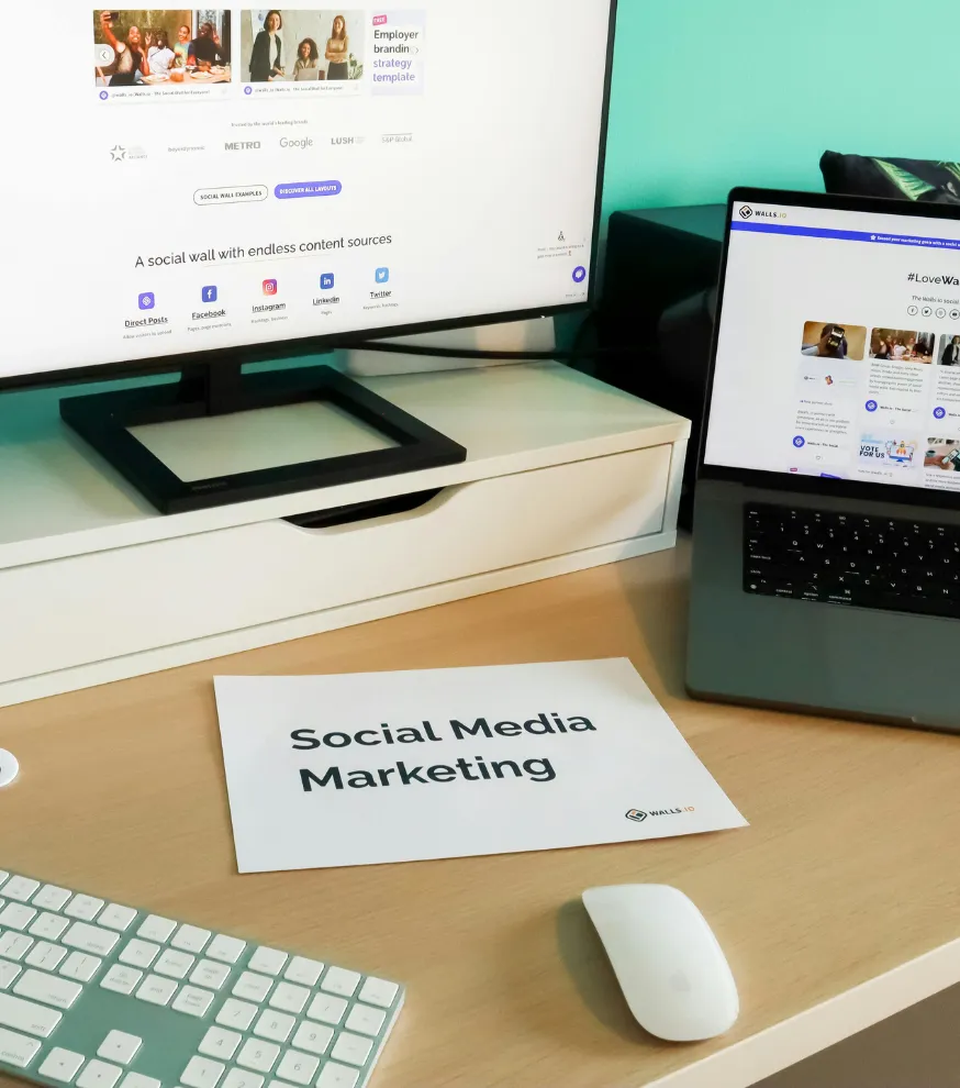 Social media marketing and online advertising team working in Kerala office