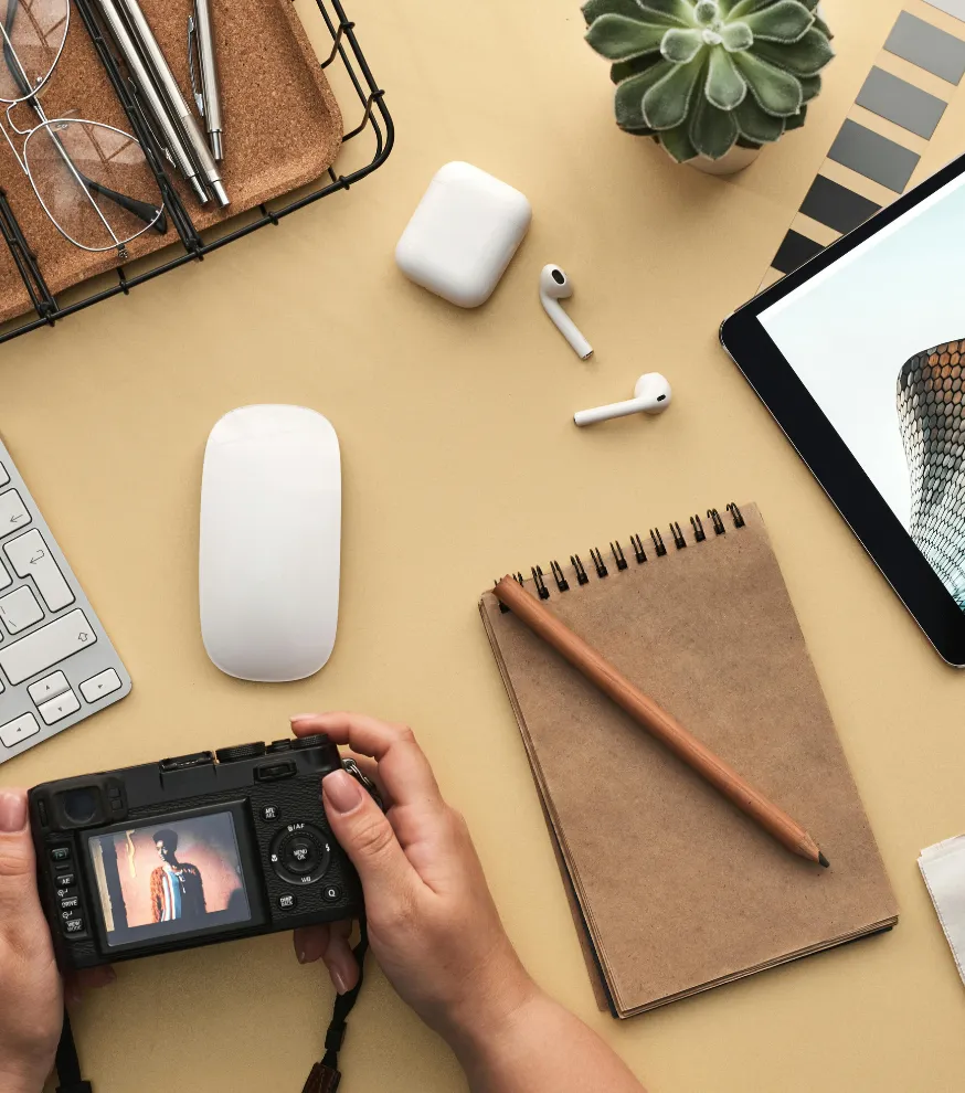 Graphic designer enhancing product photography for eCommerce business
