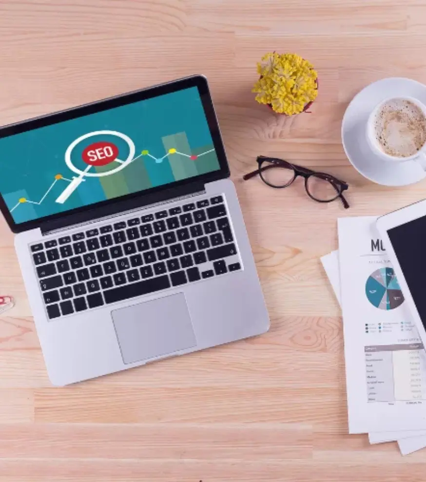 Content writer researching SEO keywords and preparing blog content