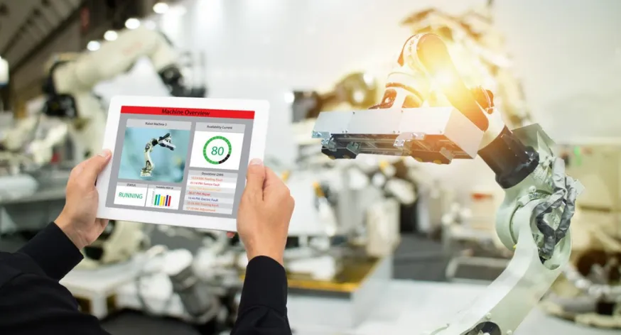 Industrial IoT sensors collecting operational data for predictive maintenance