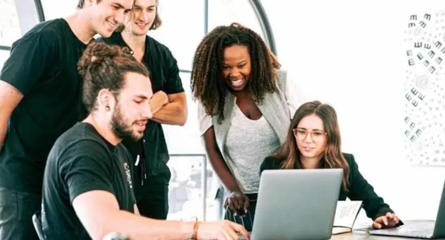 Digital marketing team analyzing SEO and advertising results