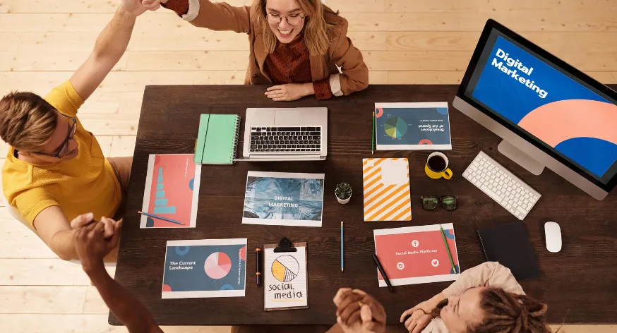 Business consultants planning brand development and market positioning