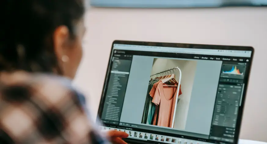 Creative team reviewing edited images